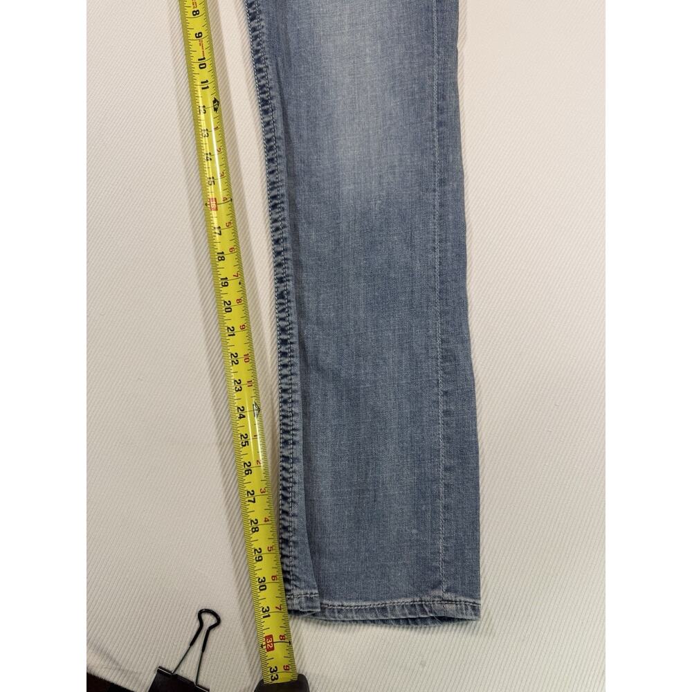BKE Carter Straight Jeans Mens 31R Blue Stretch Denim Buckle Distressed - Picture 9 of 10